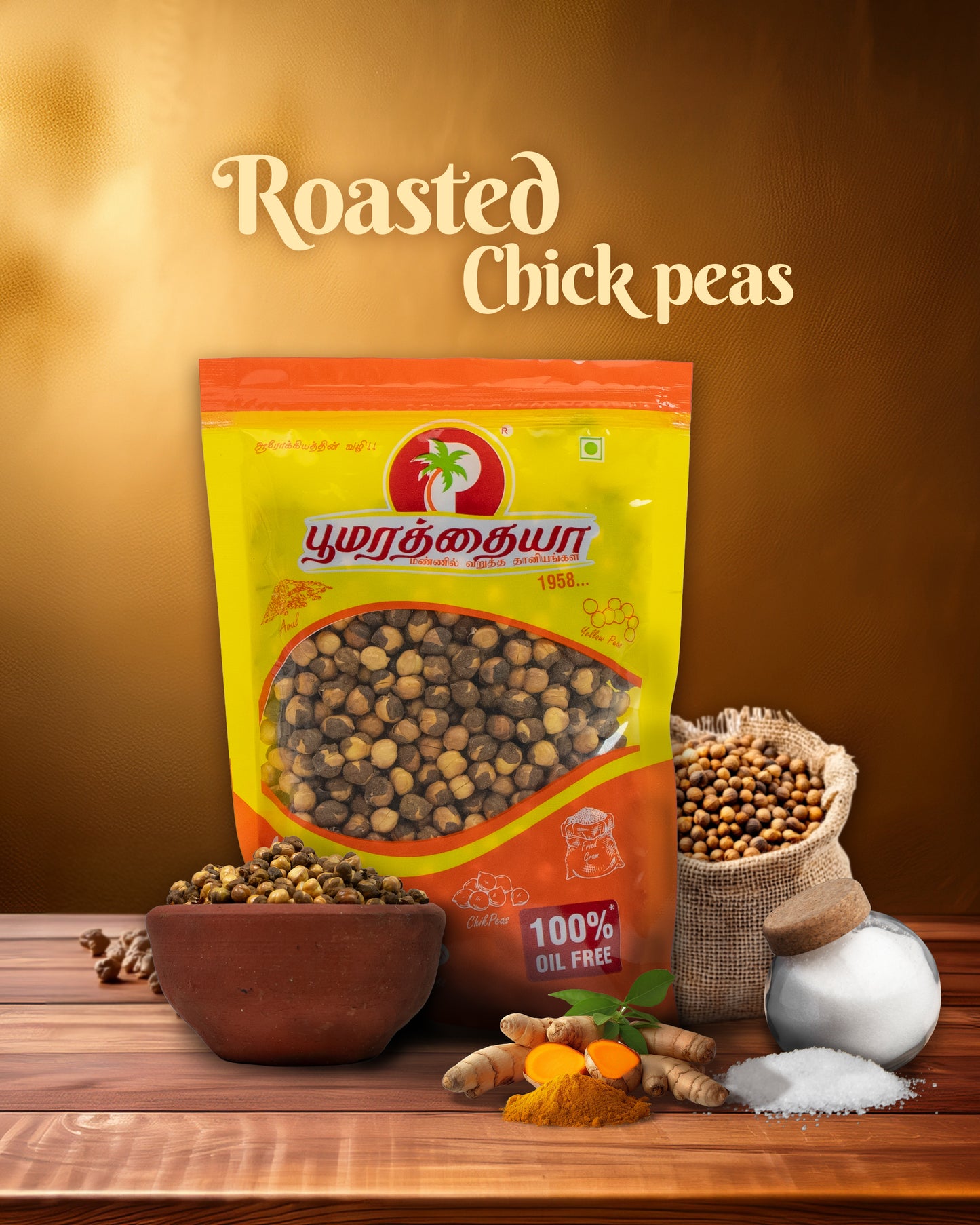 Roasted Chickpeas with Salt & Turmeric