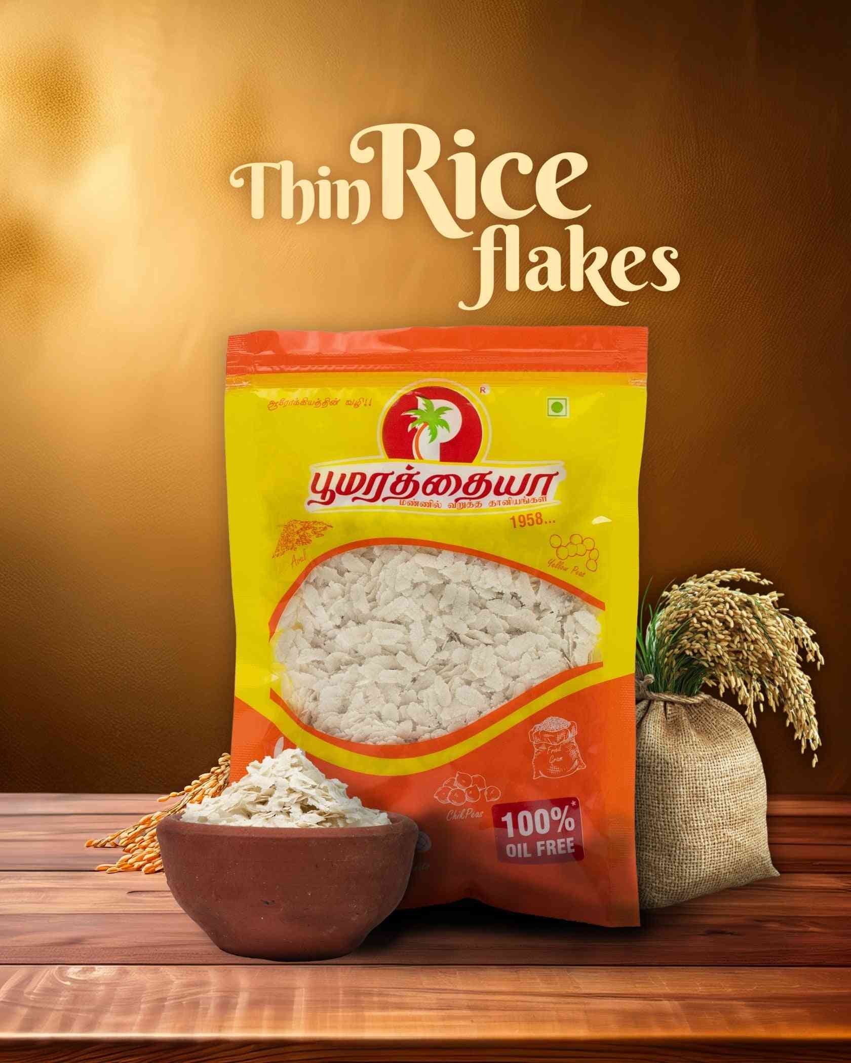 Flaked Rice Label Thin White Rice Flakes – Poomarathaia Store